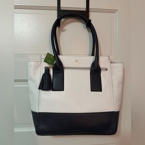 Kate Spade Linda Navy and White Leather Shoulder Bag  Southport Avenue NWT
